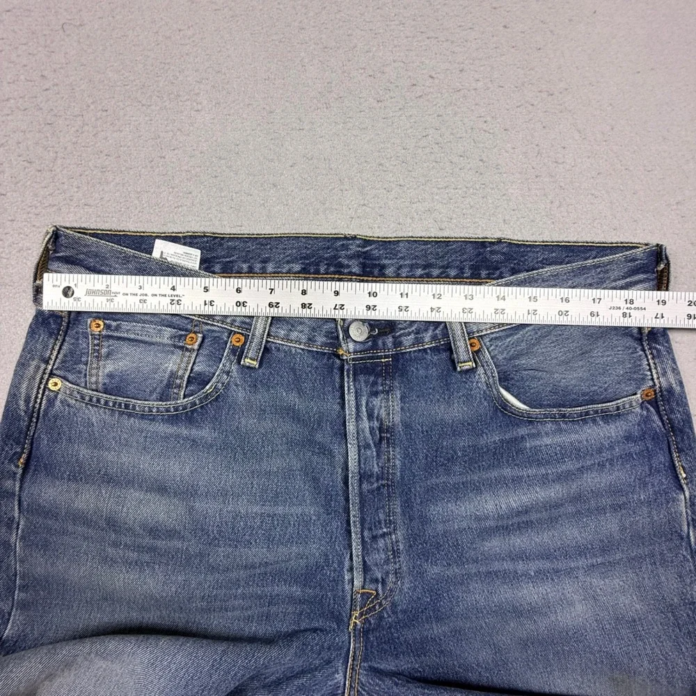 Levis 501 Original Fit Mens Medium Wash Blue Denim Straight Leg Jeans 38x34